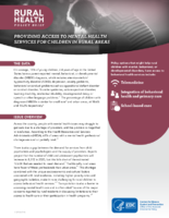 Providing Access to Mental Health Services for Children in Rural Areas