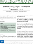 Walking School Bus Programs Implementation Factors Implementation Outcomes and Student Outcomes 20172018