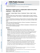 Respiratoryrelated workers compensation claims from private employers  Ohio 20012018