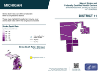 MI Congressional District 11 Stroke and Federally Qualified Health Centers Map 119th Congress