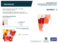 AR Congressional District 03 Heart Disease and Federally Qualified Health Centers Map 118th Congress