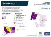 CT Congressional District 01 Stroke and Stroke Centers Map 118th Congress