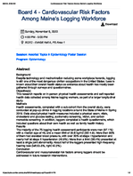 Cardiovascular Risk Factors Among Maines Logging Workforce