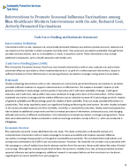 Interventions to Promote Seasonal Influenza Vaccinations among NonHealthcare Workers Interventions with Onsite Reduced Cost Actively Promoted Vaccinations