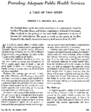 Providing Adequate Public Health Services A Tale Of Two Cities