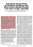PopulationBased Study of Pertussis Incidence and Risk Factors among Persons 50 Years of Age Australia