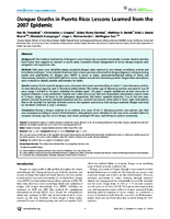 Dengue Deaths in Puerto Rico Lessons Learned from the 2007 Epidemic