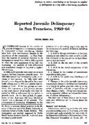 Reported juvenile delinquency in San Francisco 196064