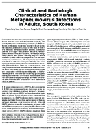 Clinical and Radiologic Characteristics of Human Metapneumovirus Infections in Adults South Korea