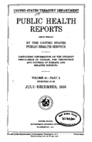 Public Health Reports  v 45 part 2 numbers 2752 JulyDecember 1930  index