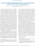Decreases in Young Children Who Received Blood Lead Level Testing During COVID19  34 Jurisdictions JanuaryMay 2020