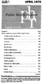Public Health Reports  v 85 no 4  table of contents