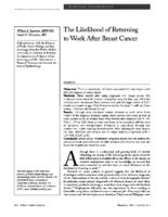 The likelihood of returning to work after breast cancer