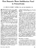 First domestic waste stabilization pond in Pennsylvania