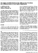 The impact of critical events of the 1980s on core functions for a selected group of local health departments