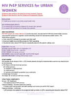 HIV PrEP SERVICES for URBAN WOMEN