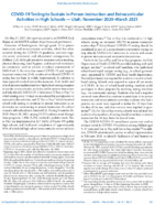 COVID19 Testing to Sustain InPerson Instruction and Extracurricular Activities in High Schools  Utah November 2020March 2021