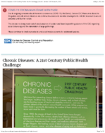 Story of CDC  Chronic diseases a 21st century public health challenge