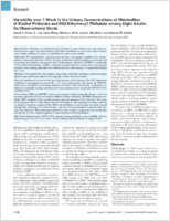 Variability over 1 Week in the Urinary Concentrations of Metabolites of Diethyl Phthalate and Di2Ethylhexyl Phthalate among Eight Adults An Observational Study