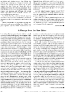 A Message From The New Editor