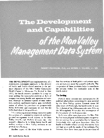 The Development And Capabilities Of The Mon Valley Management Data System