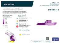 MI Congressional District 05 Stroke and Stroke Centers Map 118th Congress
