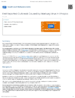 First Reported Outbreak Caused by Marburg Virus in Ethiopia December 3 2025 1230 PM ET