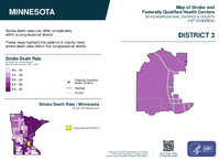 MN Congressional District 03 Stroke and Federally Qualified Health Centers Map 119th Congress