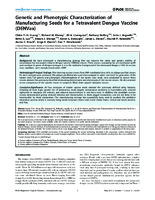 Genetic and Phenotypic Characterization of Manufacturing Seeds for a Tetravalent Dengue Vaccine DENVax