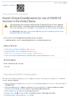 Interim clinical considerations for use of COVID19 vaccines in the United States