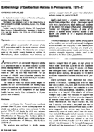 Epidemiology Of Deaths From Asthma In Pennsylvania 197887