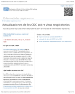 Actualizaciones de los CDC sobre virus respiratorios