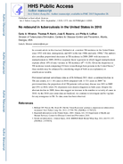 No rebound in tuberculosis in the United States in2010