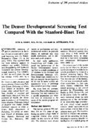 The Denver Developmental Screening Test Compared With The StanfordBinet Test