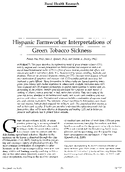 Hispanic Farmworker Interpretations of Green Tobacco Sickness