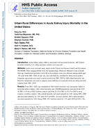 UrbanRural Differences in Acute Kidney Injury Mortality in the United States