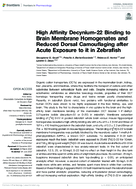 High Affinity Decynium22 Binding to Brain Membrane Homogenates and Reduced Dorsal Camouflaging After Acute Exposure to It in Zebrafish