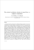 The Critical Ventilation Velocity In Tunnel Fires  A Computer Simulation