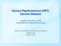 Human papillomavirus HPV vaccine session