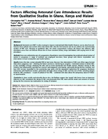Factors Affecting Antenatal Care Attendance Results from Qualitative Studies in Ghana Kenya and Malawi