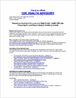 Resources available for local and state public health officials  Preparing for and responding to bombing events