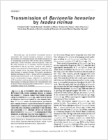 Transmission of Bartonella henselae by Ixodes ricinus