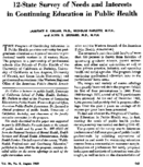 12State Survey Of Needs And Interests In Continuing Education In Public Health