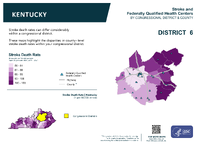 KY Congressional District 06 Stroke and Federally Qualified Health Centers Map 118th Congress
