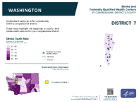 WA Congressional District 07 Stroke and Federally Qualified Health Centers Map 118th Congress