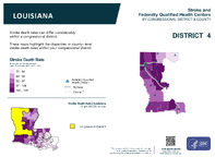 LA Congressional District 04 Stroke and Federally Qualified Health Centers Map 118th Congress