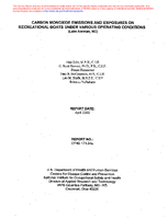 Carbon Monoxide Emissions and Exposures on Recreational Boats Under Various Operating Conditions Lake Norman NC