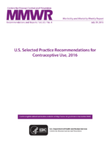 Morbidity and Mortality Weekly Report Recommendations and Reports July 29 2016  Vol 65  No RR4