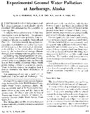 Experimental ground water pollution at Anchorage Alaska