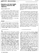 Pregnancy and infant health progress toward the 1990 objectives